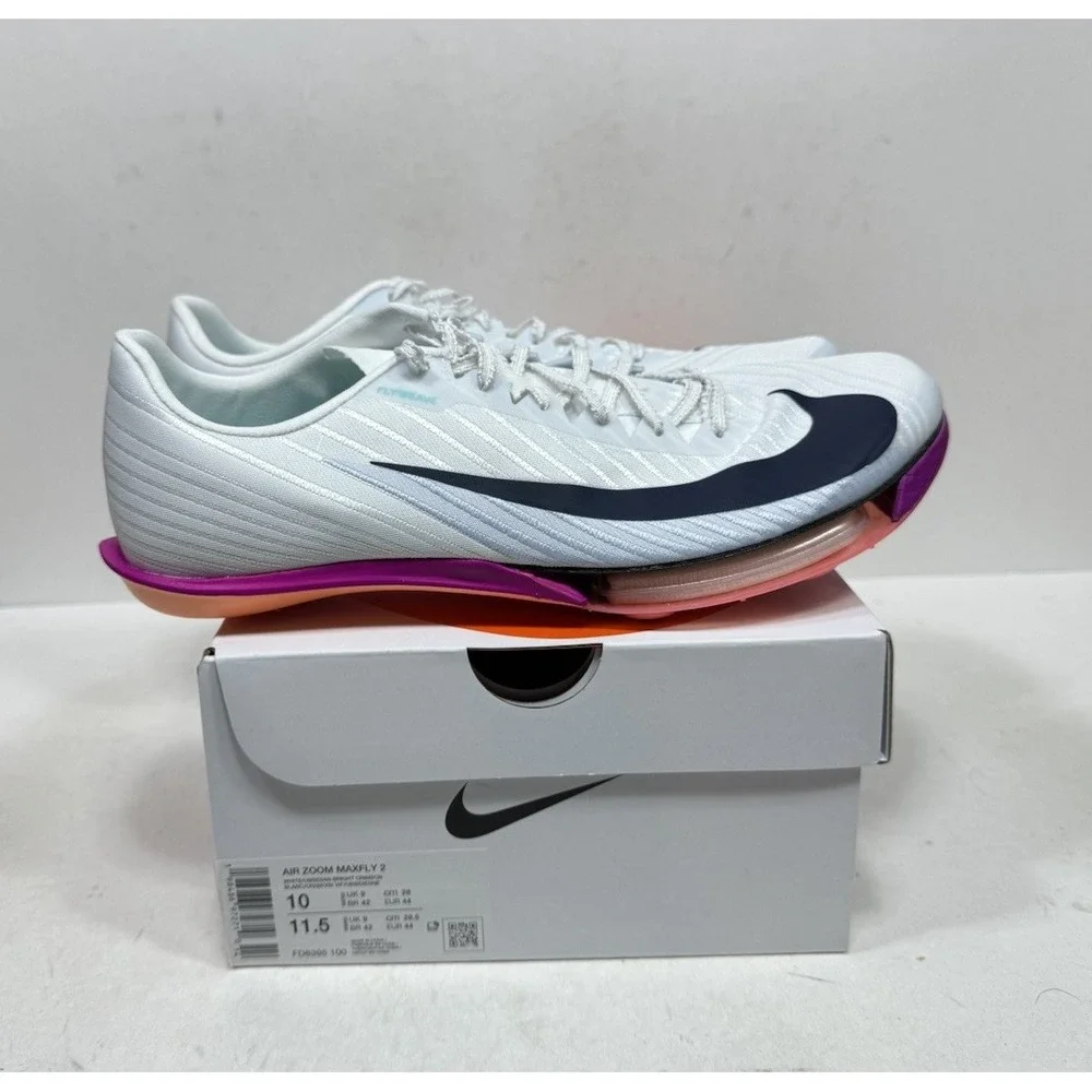 Nike Maxfly 2 Rebound Track And Field Shoes Mens 10 White Black Red FD8395-100